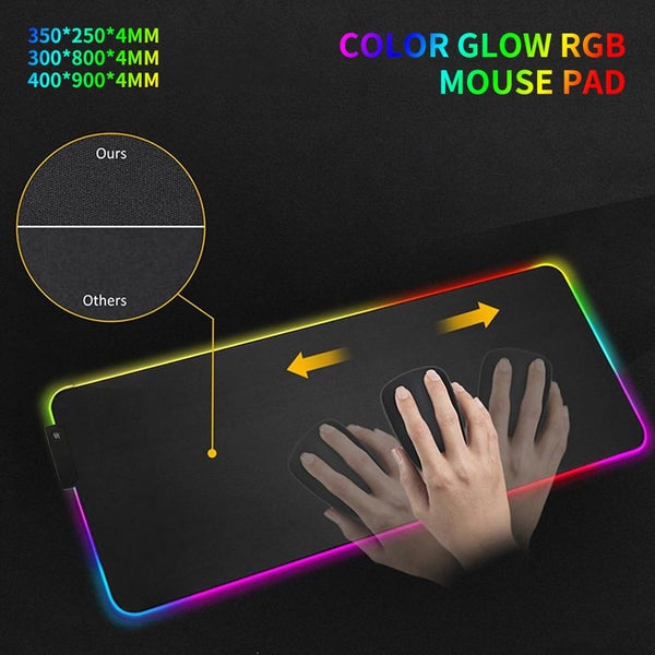 RGB LED Large Soft Gaming Mouse Pad Oversized Non-slip Mat Glowing For Carousel 2