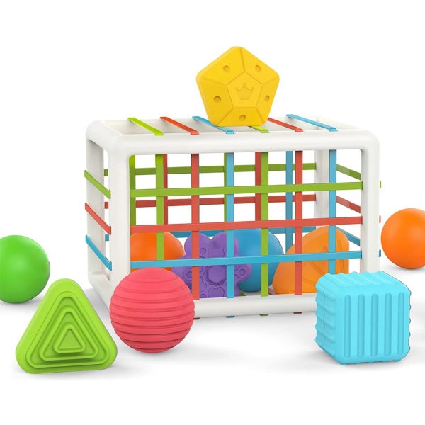 Shape Sorter Toy 6pcs Blocks/Balls Shape Sorting Cubes Sensory Training Carousel 1