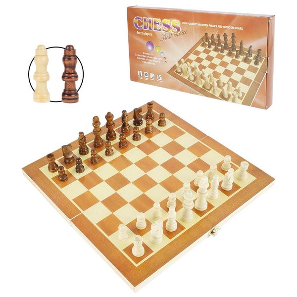 Chess Set Vintage Board Wooden Box Pieces Wood Game Carved Folding Comp Carousel 2