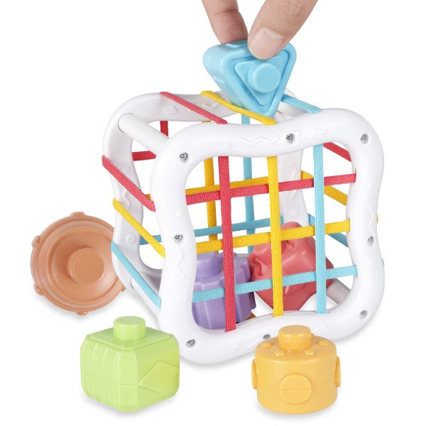 Baby Shape Sorter Toys Colorful Brain Sensory Bin Toy Portable Toddler Carousel 1