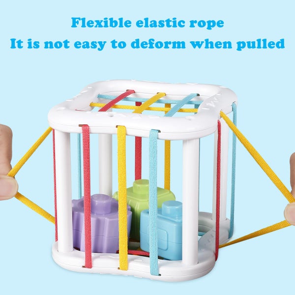 Baby Shape Sorter Toys Colorful Brain Sensory Bin Toy Portable Toddler Carousel 7