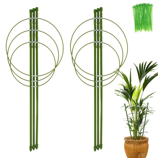 Garden Plant Support Cage Rings Tomato Cages 3 Rings Climbing Plant Sup Carousel 9