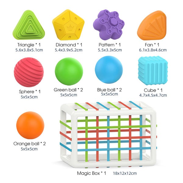 Shape Sorter Toy 6pcs Blocks/Balls Shape Sorting Cubes Sensory Training Carousel 2