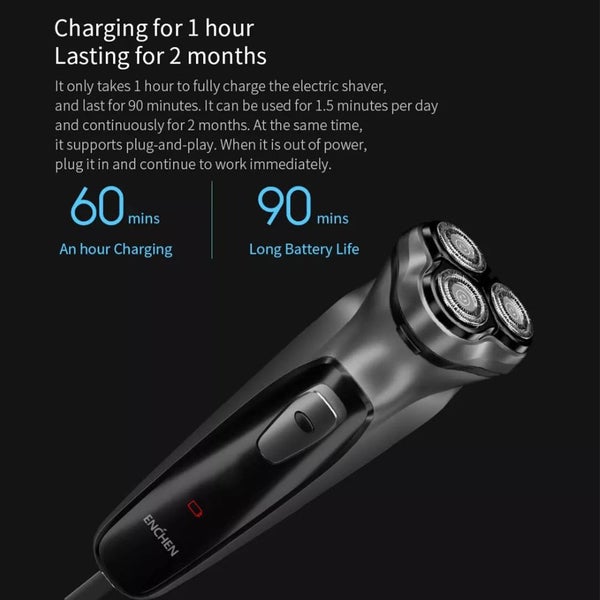 1Set Electric Shaver 3 Heads Cordless Men Razor Wet Dry Rotary Shaver U Carousel 5