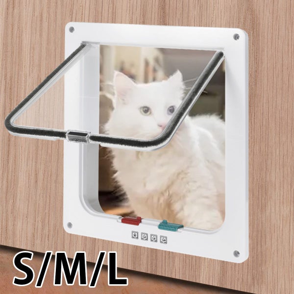 Pet Door ABS Strong Dog Flap Door 4 Way Pet Locking Door Auto-Closing C Carousel 2