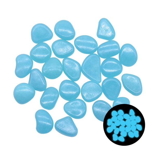 200Pcs Glow in The Dark Pebbles for Outdoor Decor, Garden Lawn Yard, Aq Carousel 8