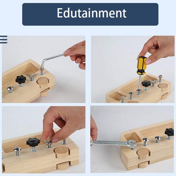 Montessori Screw Driver Board Basic Skills Educational Learning Toys Wo Carousel 2