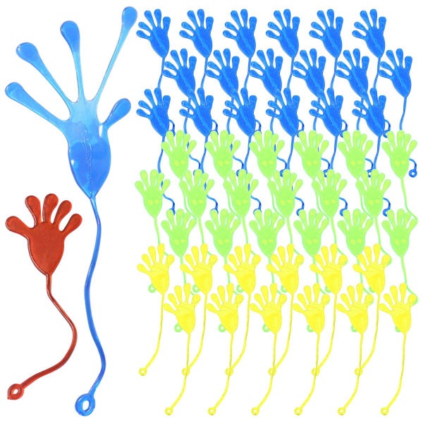 50PCS Sticky Hands Elastic Sticky Palms Assorted Multi Color Stretchy W Carousel 1