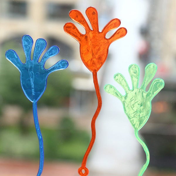 50PCS Sticky Hands Elastic Sticky Palms Assorted Multi Color Stretchy W Carousel 2