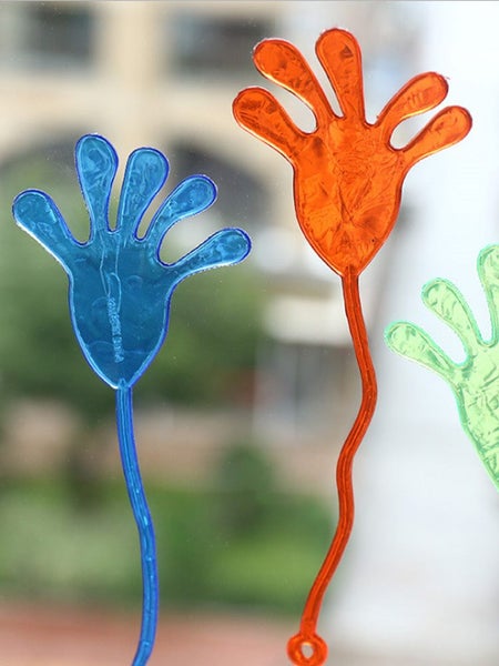 50PCS Sticky Hands Elastic Sticky Palms Assorted Multi Color Stretchy W Carousel 9