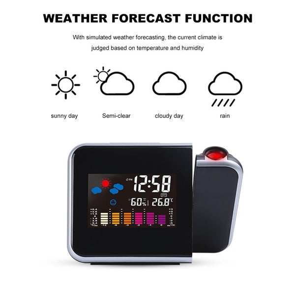Hightech Digital LED Projector Projection Weather Station Calendar Snooze Alarm Carousel 11