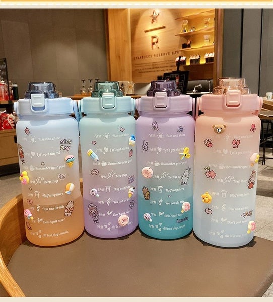 Gradient Sport Bottle 2L Large Capacity Free Motivational With Time Mar Carousel 11