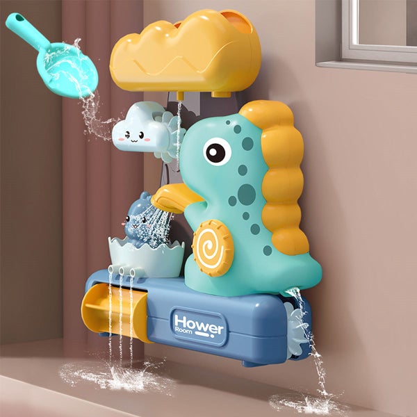 Bath Waterfall Toy w/3pcs Suction Cups Waterwheel Bath Toy Early Educat Carousel 2