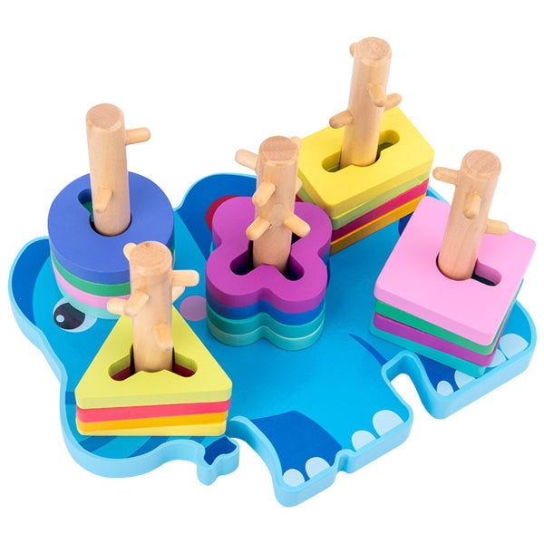 Wooden Sorting & Stacking Toy, Shape Sorter Toys for Toddlers, Montesso Carousel 1
