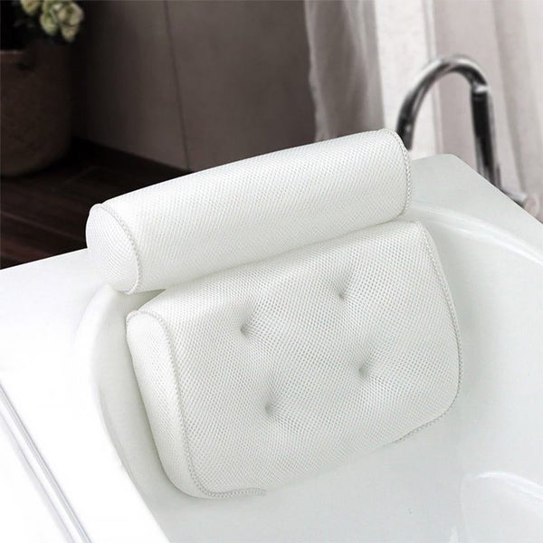 Spa Mesh Bath Pillow with Suction Cups,Fast Drying Bathtub Cushion for Head, Nec Carousel 1