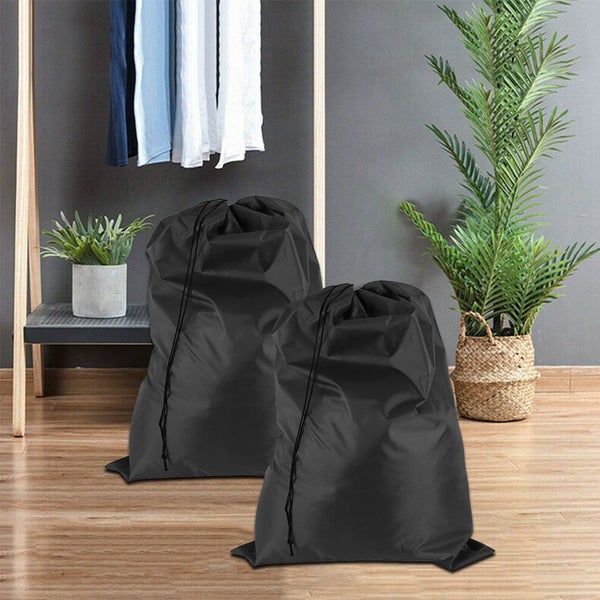 2Pcs Nylon Laundry Bag Travel Drawstring Bag Rip-Stop Large Hamper Line Carousel 1