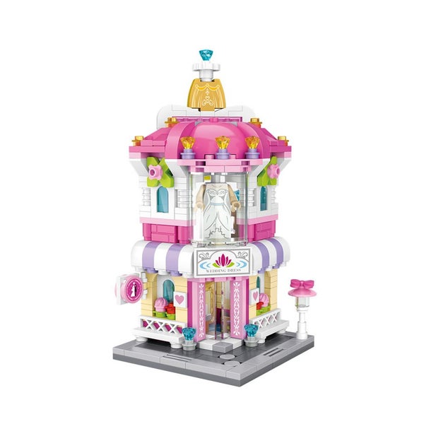 Mini Street View Building Blocks Model,House Model Educational Creative Carousel 1