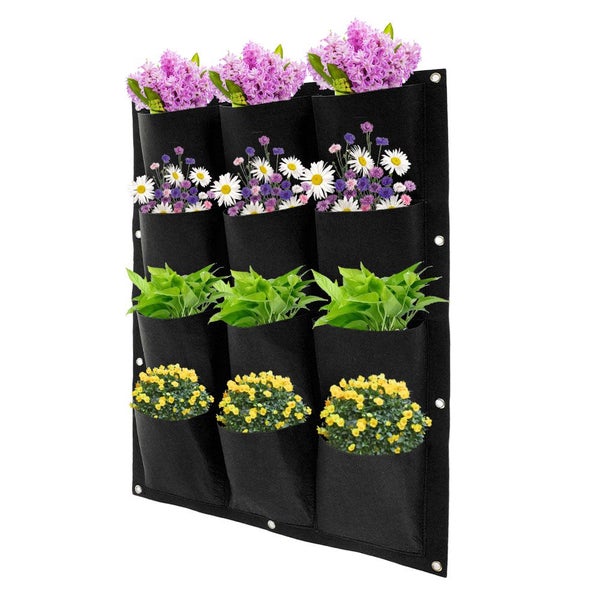 12 Pockets Hanging Planting Grow Bags,Hanging Vertical Wall Planter Pla Carousel 1
