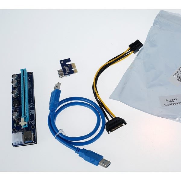 6 Pin PCI-E 1x To 16x Riser Card Adapter GPU Extender Crypto Mining Boa Carousel 9