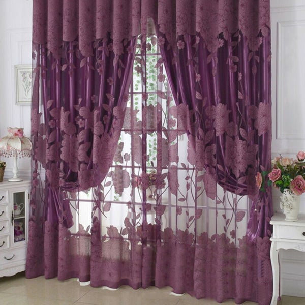 Flower Pattern Voile Curtains Living Room Window Curtain Tulle Sheer Cu Carousel 11