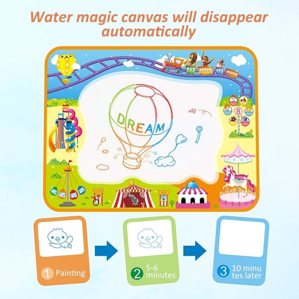 70X100CM Doodle Children Water Drawing Toys ing Mat Water Pen Molds Kit Kid Educ Carousel 9