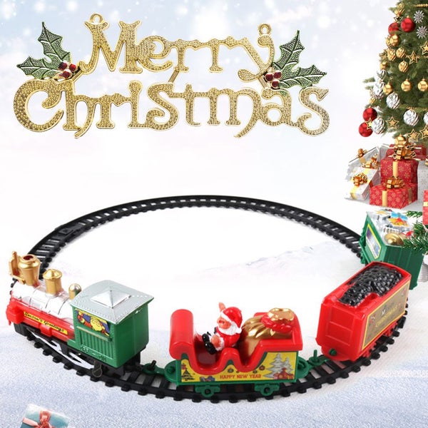 Christmas Electric Train Set, 216cm Circumference Track Battery-Powered Carousel 2