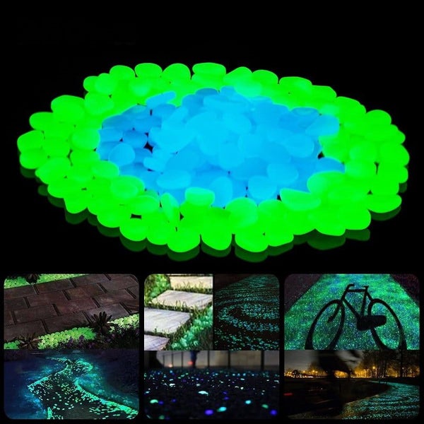 50Pcs Luminous Pebbles Stones, Dark Pebbles Glow in The Dark Garden for Carousel 1