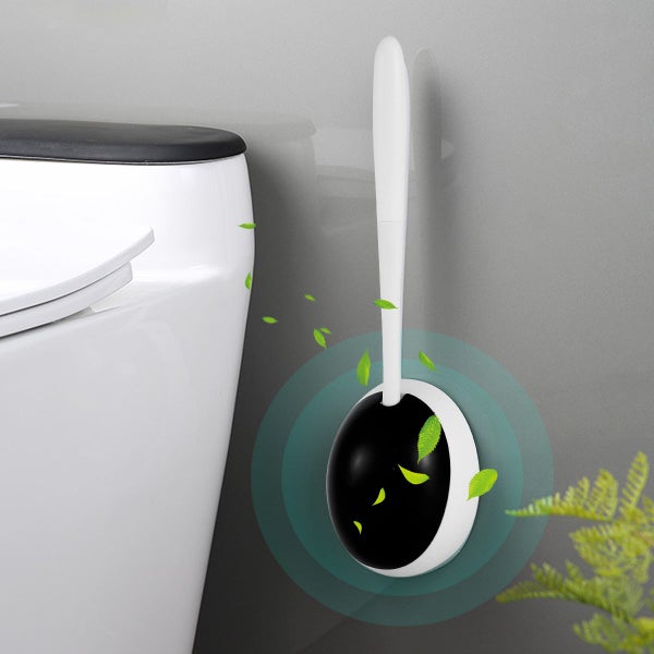 Toilet Brush and Holder Set Wall Mounted Toilet Brush with Long Handle Carousel 1