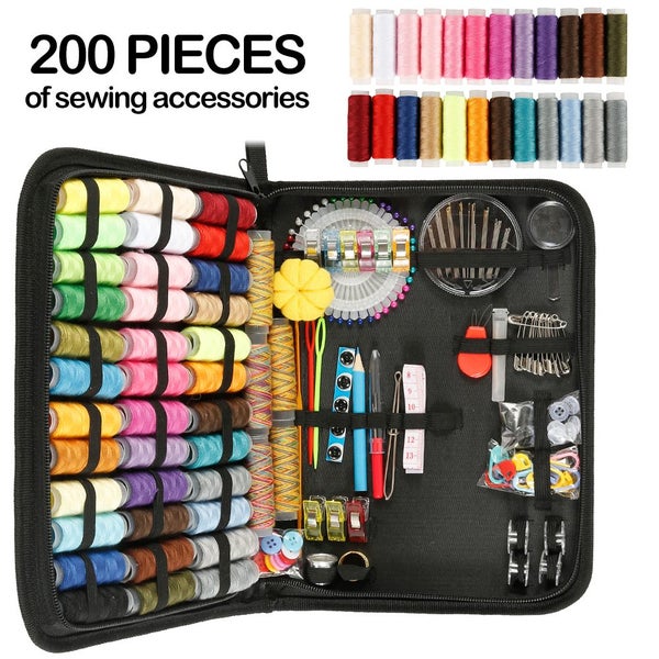 200Pcs Sewing Kit Premium with 41 Spools Thread Portable Needle Threade Carousel 2