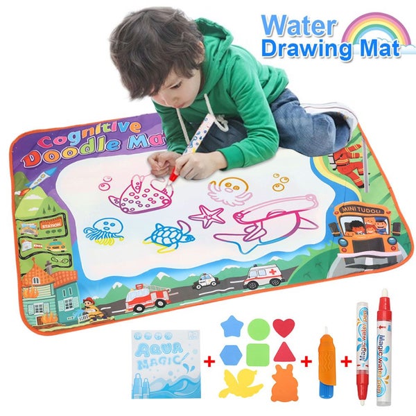 Water Drawing Mat, Kid's Drawing Reusable Hanging Doodle Mat, Ideal Edu Carousel 2
