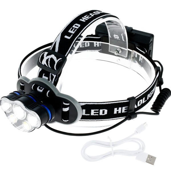 LED Headlamp Flashlight - 8000 Lumens USB Rechargeable Waterproof Head Lamp LED Carousel 1