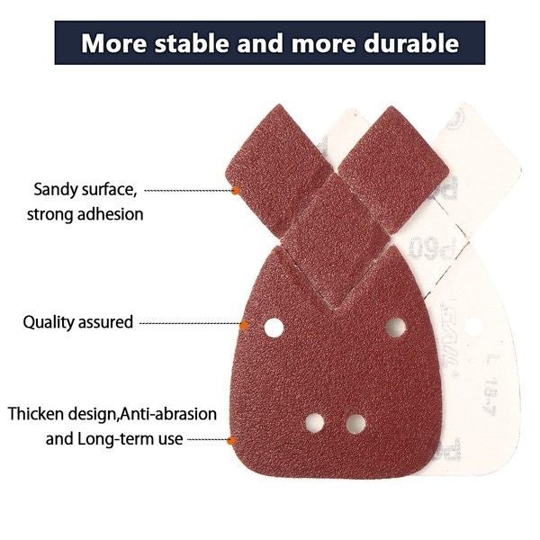50pcs 40/60/80/120/240 Mouse Detail Sanding Sheets Sandpaper for Black and Decke Carousel 6