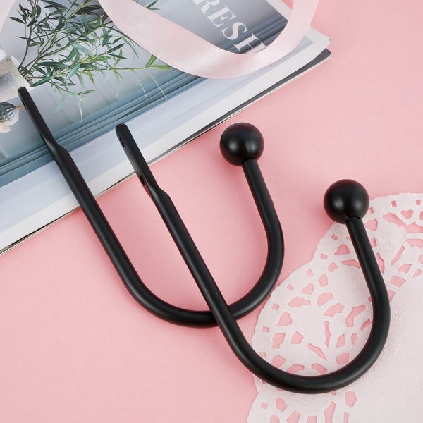 2PCS Curtain Hooks Holdbacks, Curtain Tieback Hooks, U Shaped Hook Deco Carousel 1