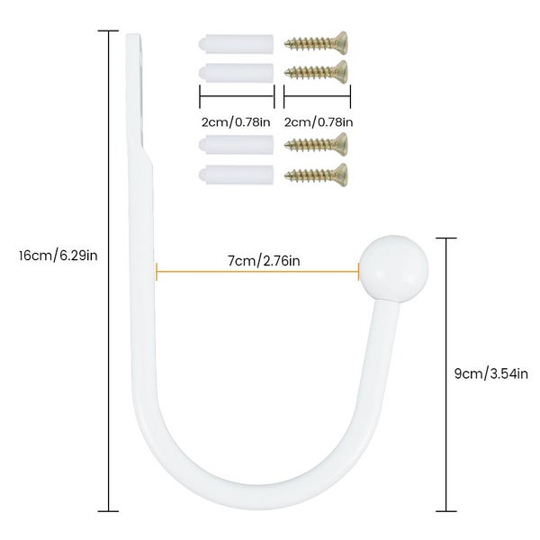 2PCS Curtain Hooks Holdbacks, Curtain Tieback Hooks, U Shaped Hook Deco Carousel 7