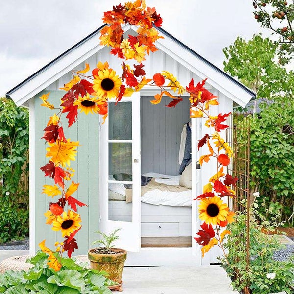 Artificial Maple Leaf Garlands Autumn Hanging Fall Leave Vines for Indo Carousel 1