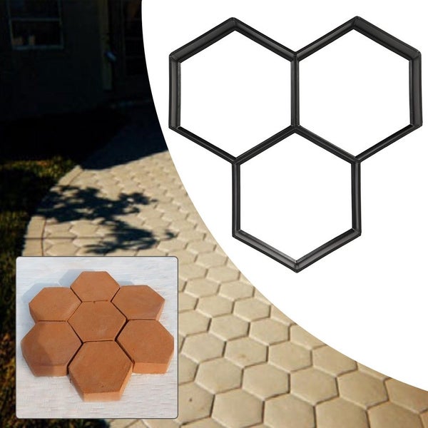 Reuse Garden Path Maker Mold DIY Paving Cement Brick Stone Road Concret Carousel 1