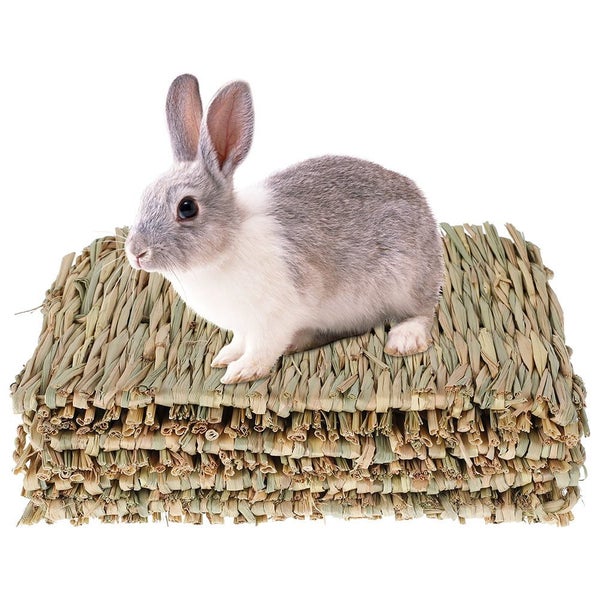 4PACK Natural Grass Mat Woven Bed Mat for Small Animals Rabbit Hamster Carousel 1