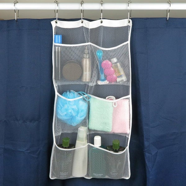 Mesh Shower Organiser Shower Hanging Organizer for Bathroom with 6 Pock Carousel 1