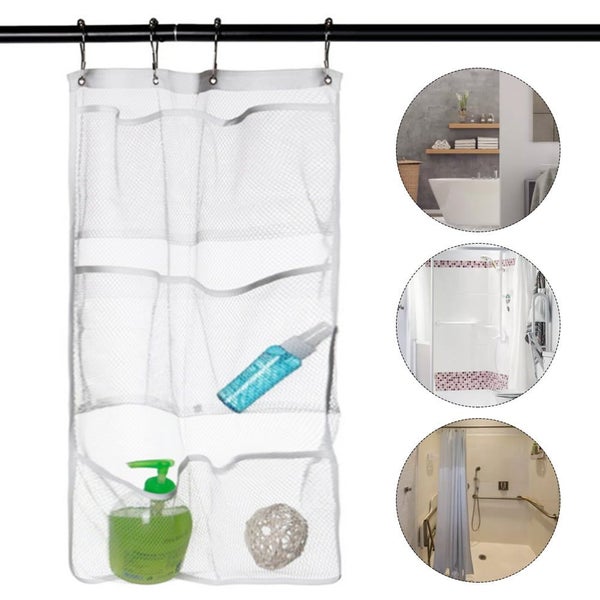 Mesh Shower Organiser Shower Hanging Organizer for Bathroom with 6 Pock Carousel 10