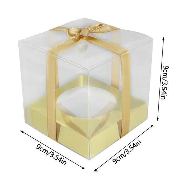 Transparent Cake Box Decoration Gift Display Container Easy Folding Box Carousel 7