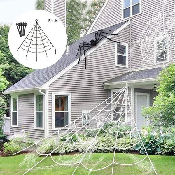 Giant Spider Web Halloween Spider Web Decoration, Super Stretch Cobweb, Carousel 2