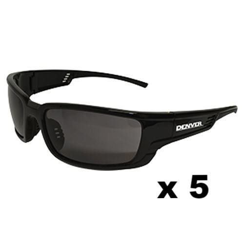 Maxisafe Denver Safety Glasses AS/NZS1337 Anti Scratch Fog Coat Black Smoke x 5 Carousel 1