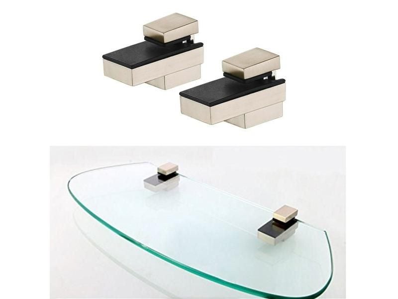 2pcs Wall Mount Glass Shelf Adjustable Wood Shelf Bracket Bracket Fish Mouth Carousel 1