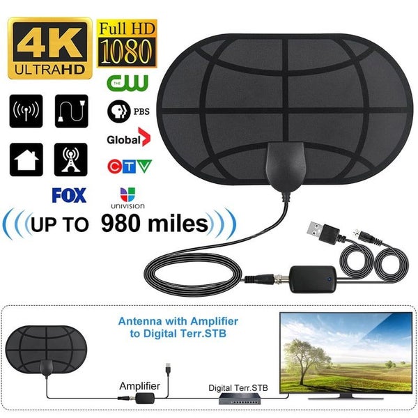 980 Miles 4K Digital HDTV Indoor TV Antenna with Signal Booster TV Radi Carousel 1