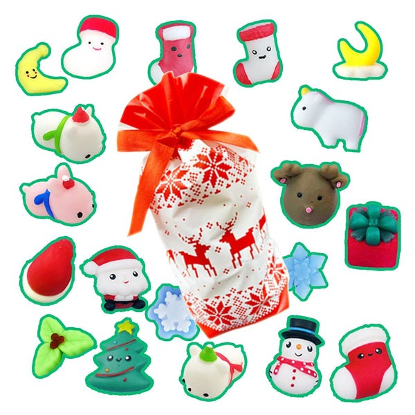 Mochi Squishy Toys, 20pcs Random Glitter Squishy Toys Kawaii Cute Soft Carousel 9