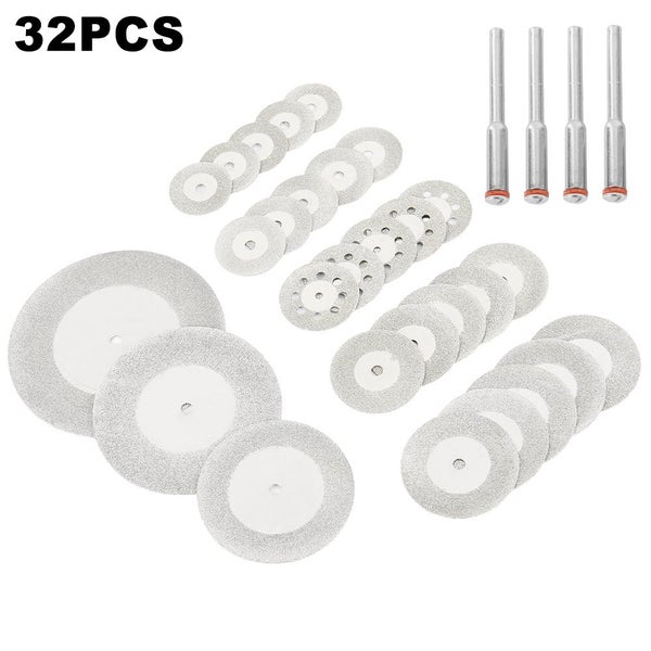 32Pc Diamond Cutting Discs Wheel Saw Blades Set+Drill Bit For Dremel Ro Carousel 2