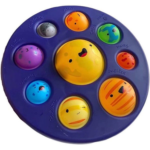 2PCS New Planet Pattern Simple Dimple Fidget Toy,Anxiety Stress Relieer Carousel 1