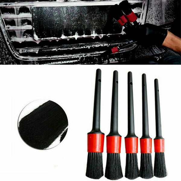5PCS Car Auto Detailing Cleaning Brushes Natural Boar Hair Car Brush Se Carousel 1