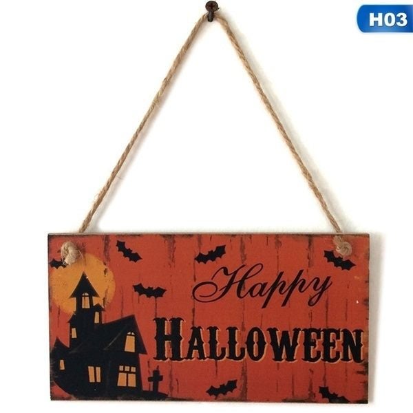 9 Styles Halloween Hanging Listing Wooden Ghost Festival Carnival Night Carousel 11
