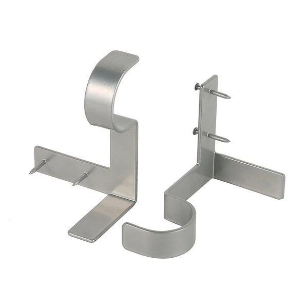 2PCS Heavy Duty Metal Curtain Rod Pole Wall Brackets Screw Hook Holder Carousel 11